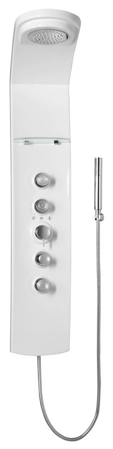 POLYSAN LUK zuhanypanel, termosztátos csapteleppel, sarokba szerelhető, 250x1300, ABS/fehér