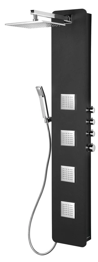 POLYSAN SPIRIT SQUARE termosztatikus zuhanypanel, 250x1550mm, fekete