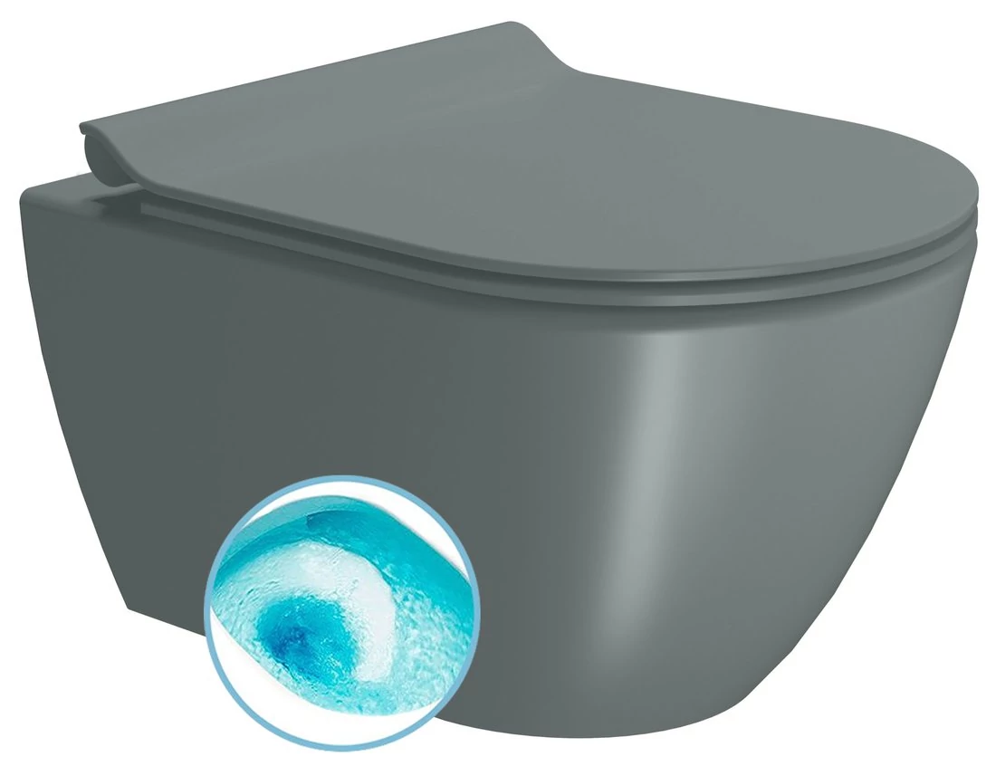 GSI PURA fali WC, Swirlflush, 36x50cm, duál matt agave
