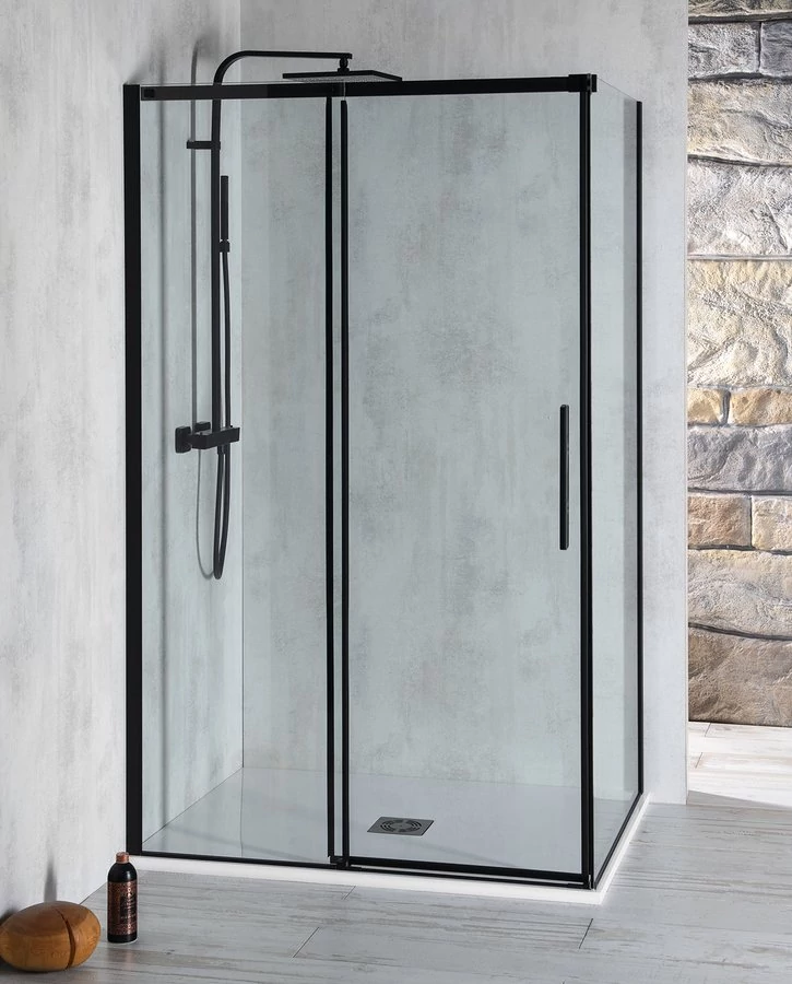 ALTIS LINE BLACK szögletes zuhanykabin, 1200x900mm, jobbos/balos
