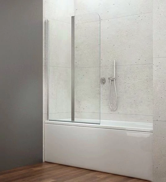 AQUALINE WILA kádparaván, kifelé-befelé nyíjó, 90x140cm, 4mm transzparent üveg, króm