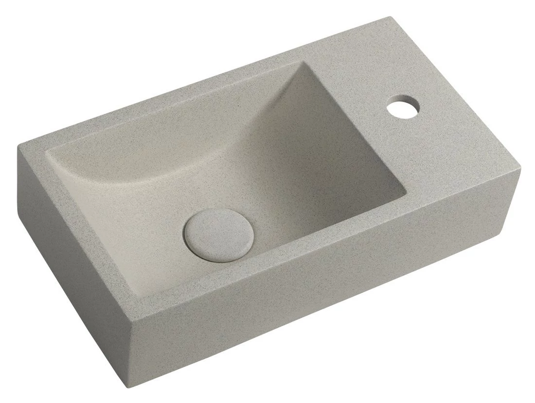 SMALL CREST betonmosdó, jobbos, 40x22cm, homokkő