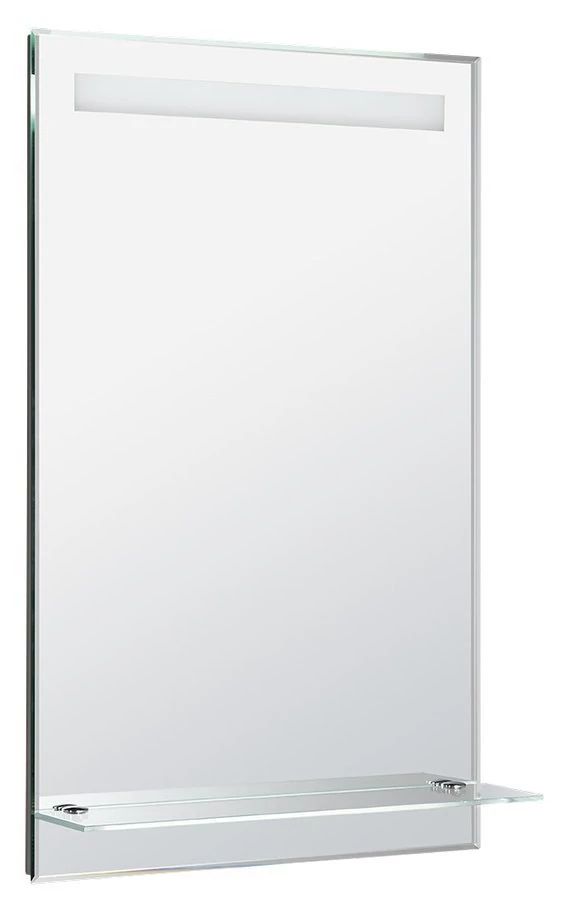 AQUALINE LED tükör világítással, üveg polc, billenő kapcsoló, 50x80cm