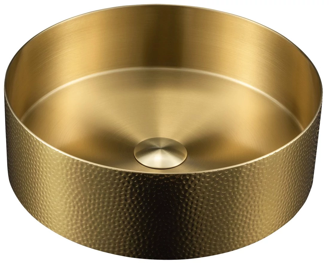 AURUM mosdó klik-klak lefolyóval, texturált felülettel, átm:38cm, matt arany
