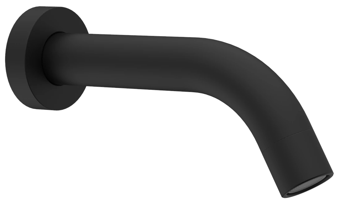 Fali kifolyócső, 174mm, matt fekete