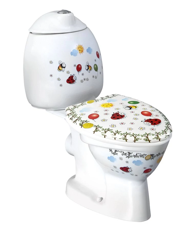 KID gyermek kombi WC tartállyal, hátsó kifolyású, színes mintával