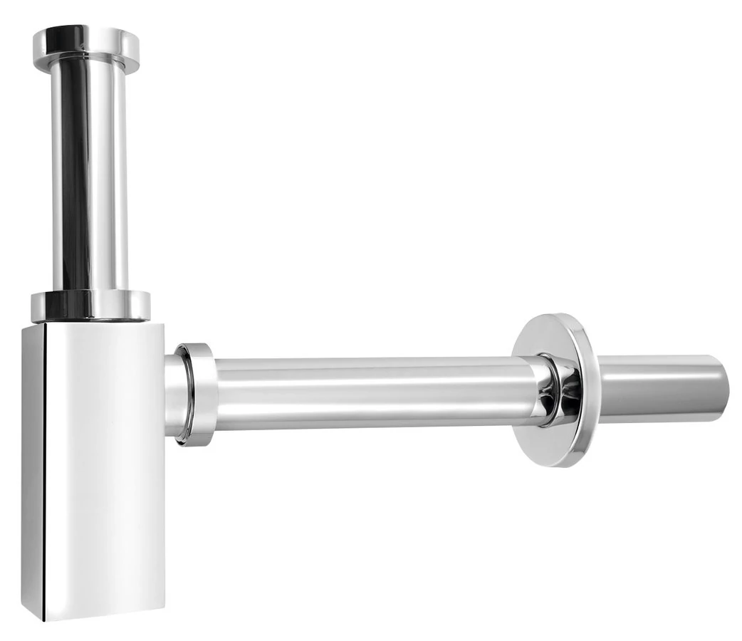 AQUALINE mosdó szifon szorító anyával, 1'1/4-32mm, réz/króm