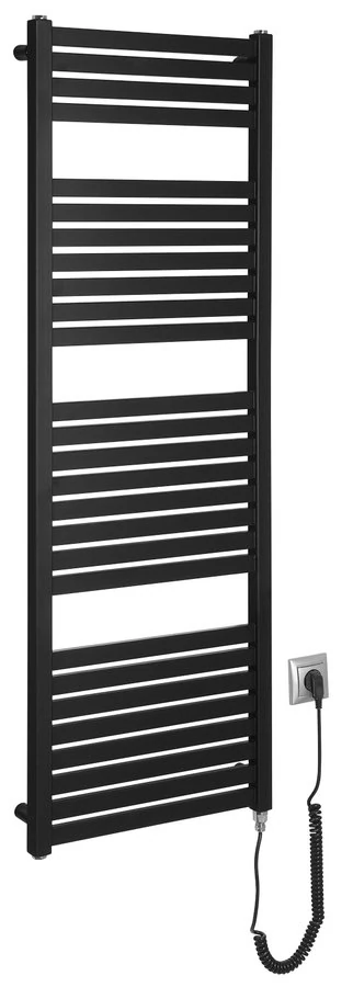 AQUALINE TONDI-E elektromos fürdőszobai radiátor, 450x1330mm, 500W, matt fekete