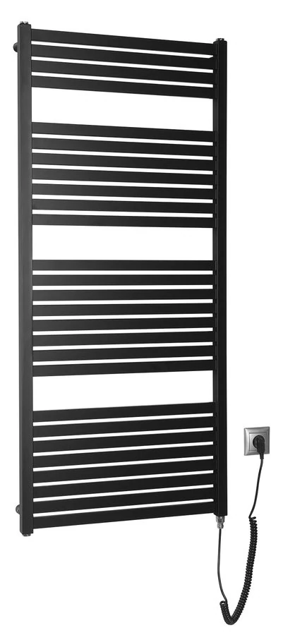 AQUALINE TONDI-E elektromos fürdőszobai radiátor, 600x1330mm, 600W, matt fekete