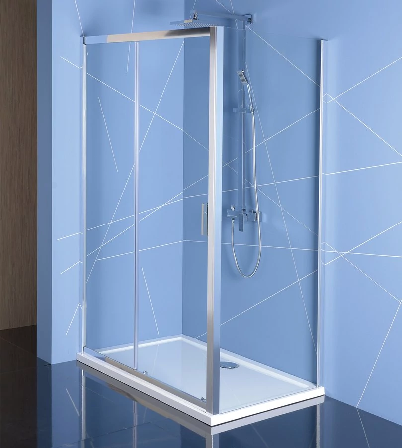 POLYSAN EASY LINE zuhanyajtó oldalfallal, 1400x800mm, transzparent üveg