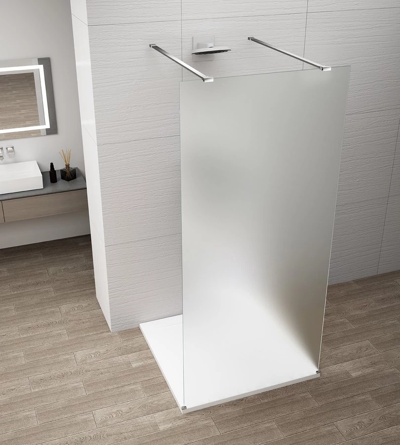 ESCA CHROME Walk-in zuhanyfal, szabadonálló, matt üveg, 1400mm