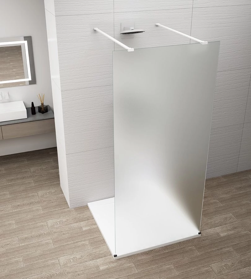 ESCA WHITE MATT Walk-in zuhanyfal, szabadonálló, matt üveg, 1400mm