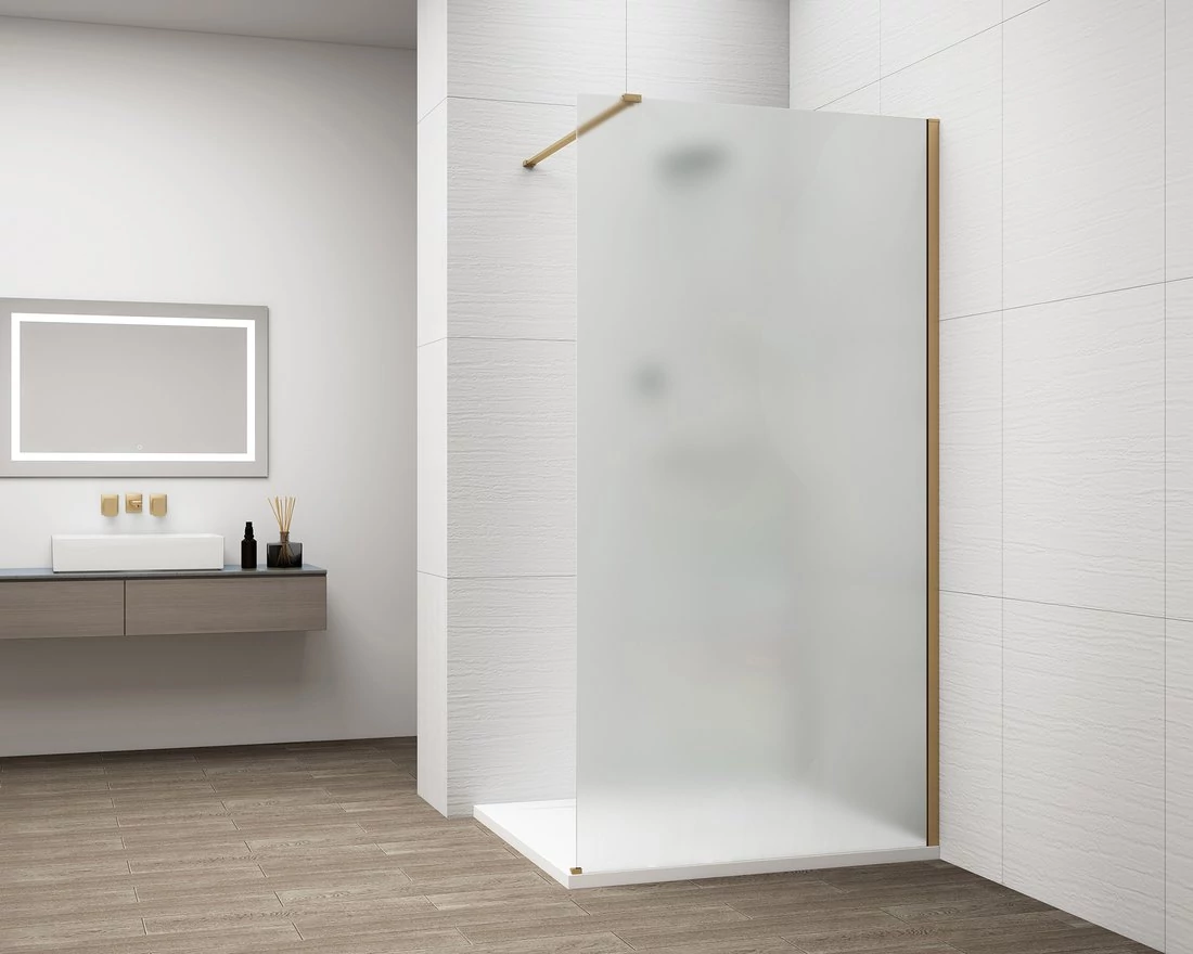 ESCA GOLD MATT Walk-in zuhanyfal, falra szerelhető, matt üveg, 1500mm