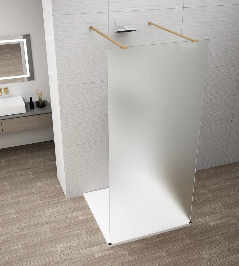 ESCA GOLD MATT Walk-in zuhanyfal, szabadonálló, matt üveg, 1500mm