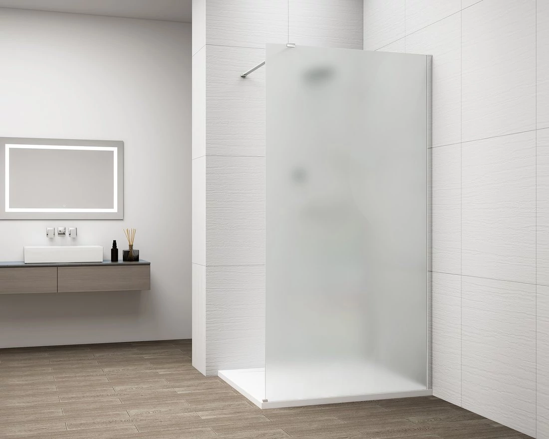 ESCA CHROME Walk-in zuhanyfal, falra szerelhető, matt üveg, 700mm