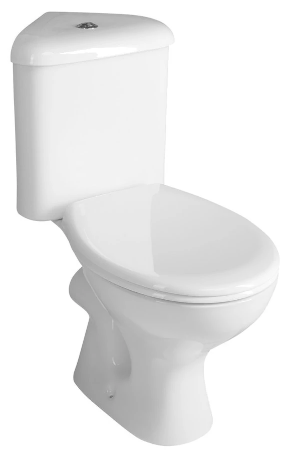AQUALINE CLIFTON sarok kombi WC alsó/hátsó kifolyású, tartállyal, ülőke nélkül