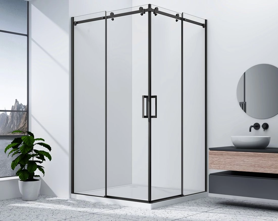 GELCO DRAGON BLACK sarokbelépős zuhanykabin, 1000x1000mm