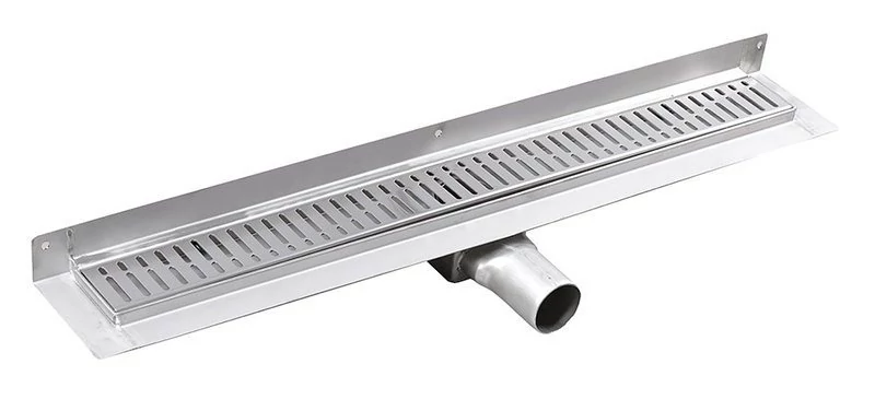 GELCO MANUS INOX padlóösszefolyó ONDA rosttal, fal éléhez, 650x112x55mm