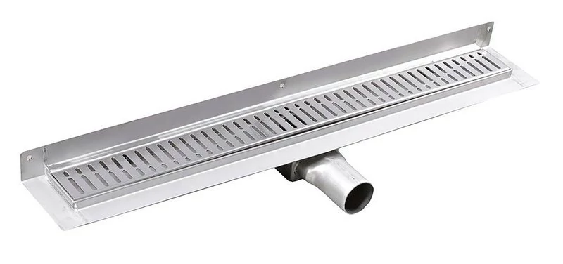GELCO MANUS INOX padlóösszefolyó ONDA rosttal, fal éléhez, 850x112x55mm