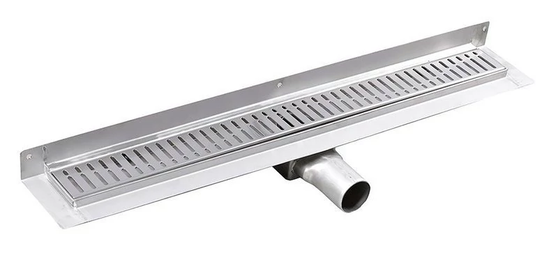 GELCO MANUS INOX padlóösszefolyó ONDA rosttal, fal éléhez, 1050x112x55mm