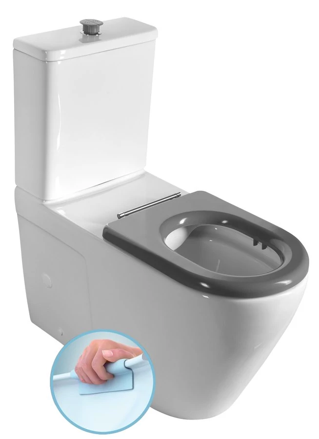 MEDIC RIMLESS monoblokkos WC, ülőke nélkül, alsó/hátsó kifolyású