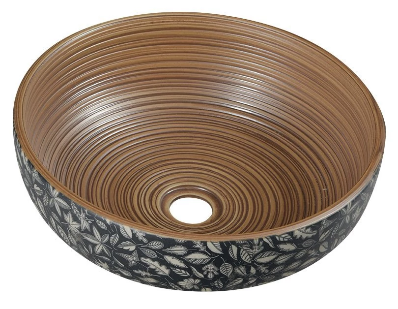PRIORI kerámiamosdó, átm:40cm, barna/kék