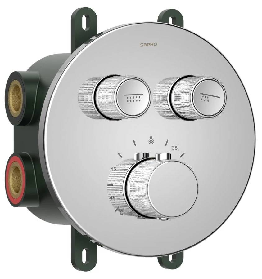 SMARTSELECT falba süllyesztett termosztatikus csaptelep, 2-irányú, króm