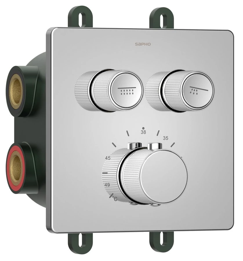 SMARTSELECT falba süllyesztett termosztatikus csaptelep, 2-irányú, króm
