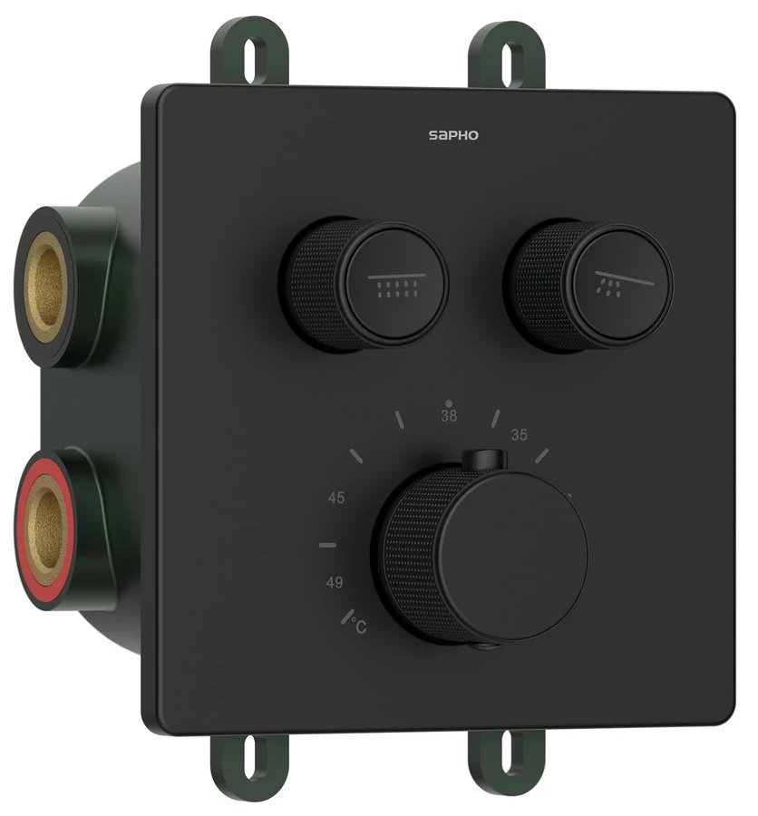 SMARTSELECT falba süllyesztett termosztatikus csaptelep, 2-irányú, matt fekete