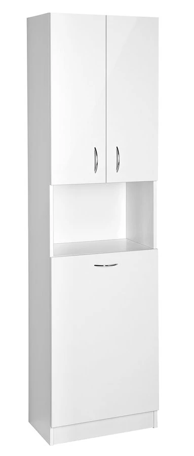 AQUALINE SIMPLEX ECO állószekrény szennyeskosárral, 50x180x30cm, matt fehér