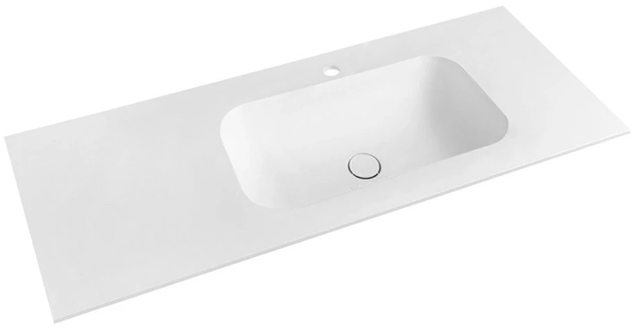 TREOS Rockstone pult, jobbos, 966x513mm, matt fehér