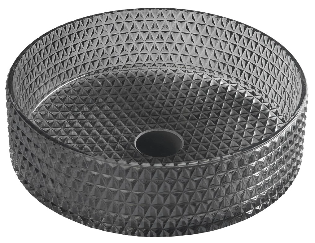 BEAUTY MARAGUA üvegmosdó, átm:39,5cm, fekete