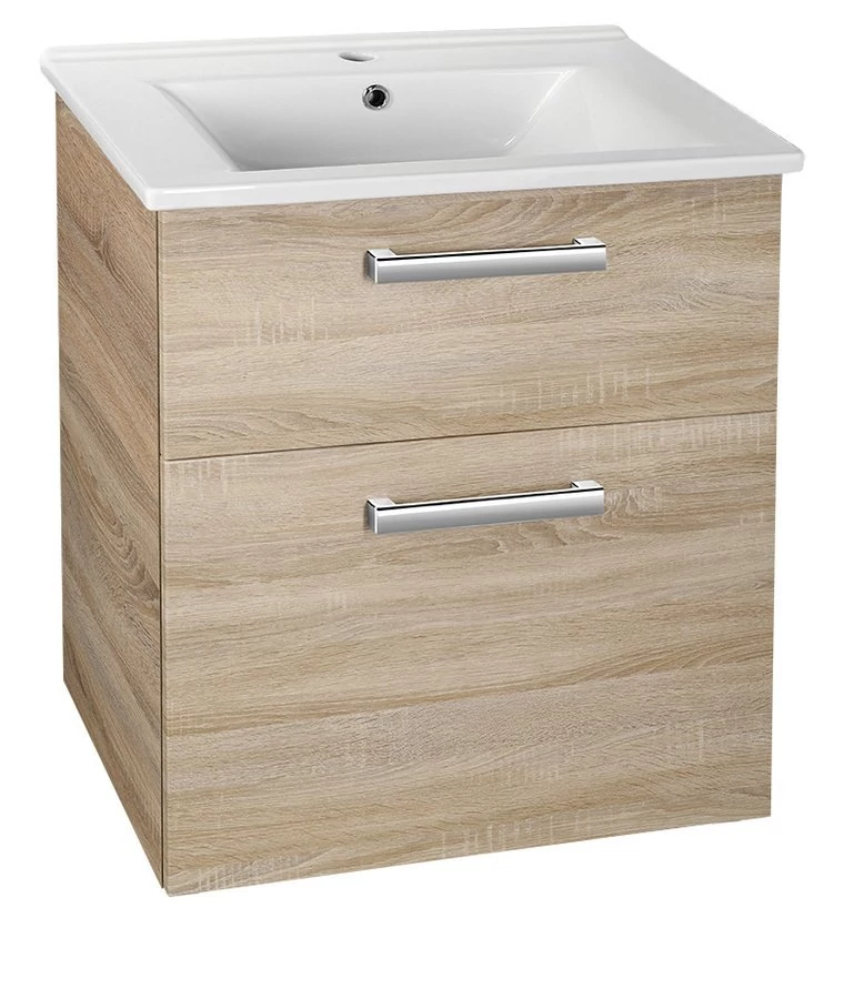 AQUALINE VEGA mosdótartó szekrény, 2 fiók, 62x72,6x43,8cm, platinatölgy