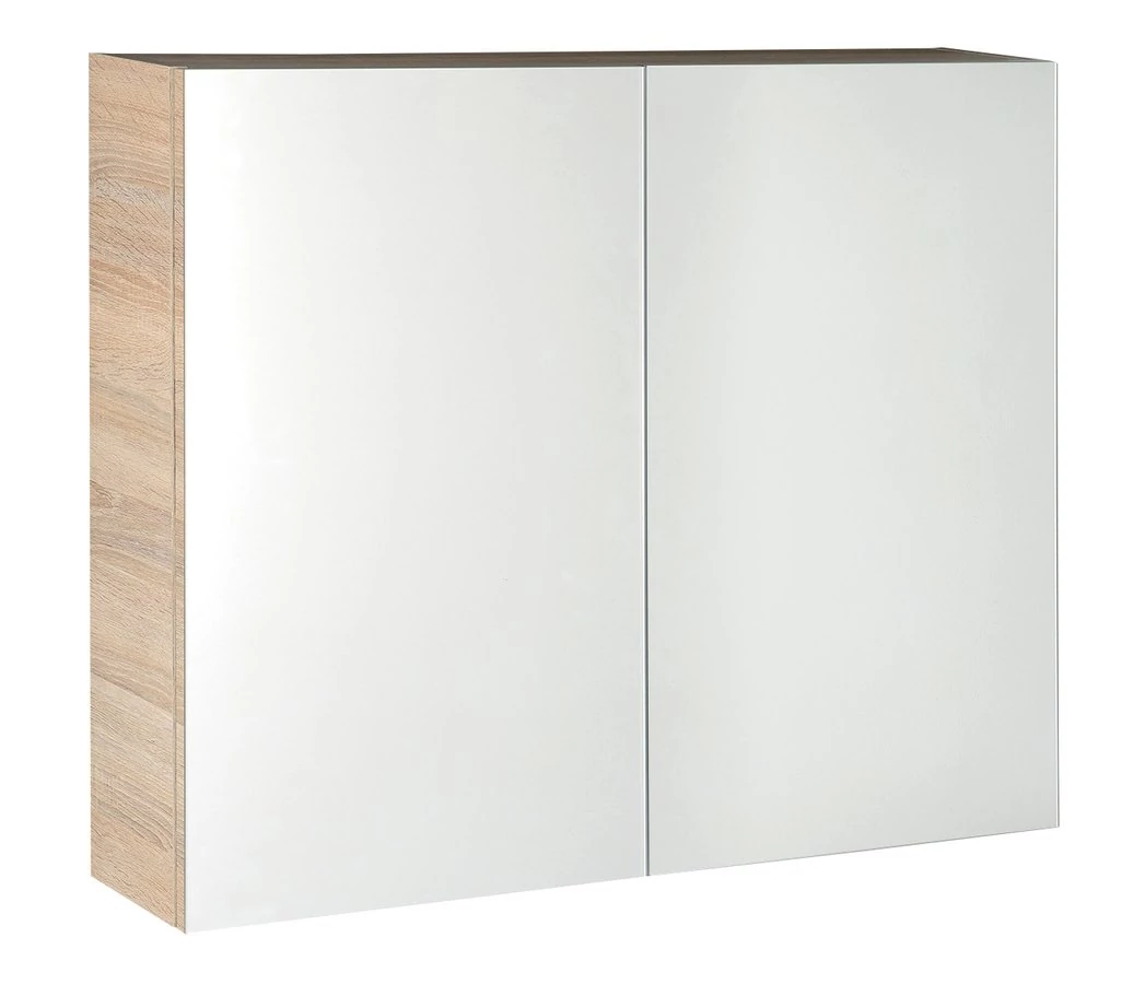 AQUALINE VEGA tükrösszekrény, 80x70x18cm, platinatölgy