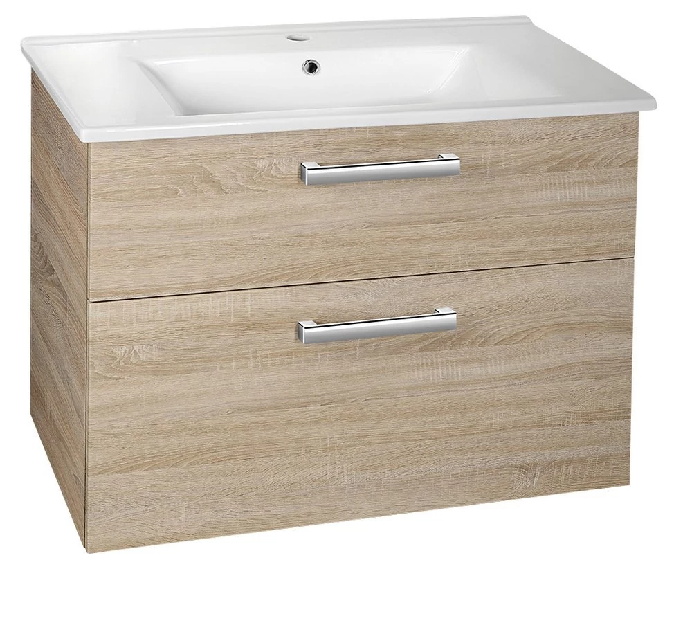 AQUALINE VEGA mosdótartó szekrény, 2 fiók, 82x67,6x43,8cm, platinatölgy