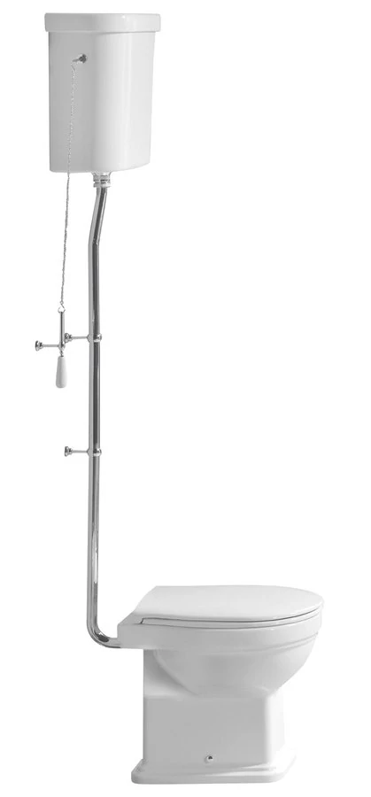 GSI CLASSIC álló WC, alsó kifolyású, tartállyal, öblítőmechanikával, ülőke nélkül, fehér/króm