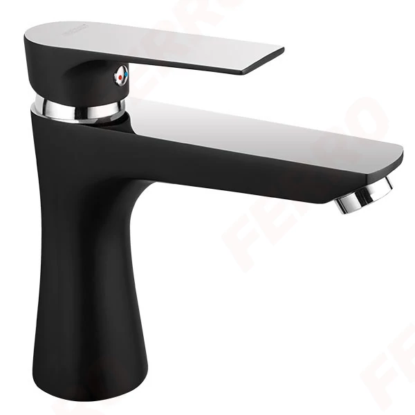 FERRO ALGEO SQUARE BLACK mosdócsaptelep, álló, fekete-króm