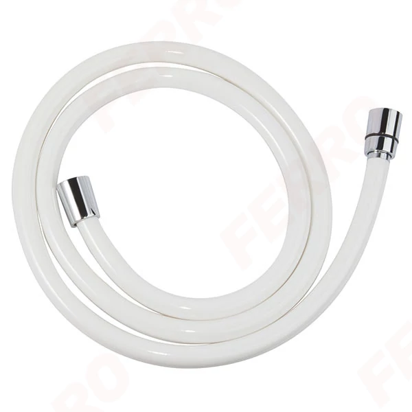 FERRO fehér PVC zuhanycső, csavarodásmentes, 150cm