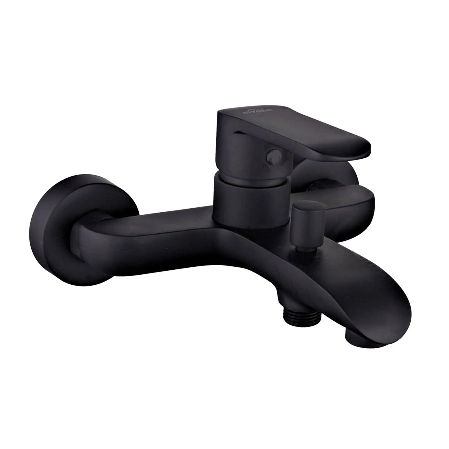 INVENA SIROS BLACK kádcsaptelep, fali, zuhanyszett nélkül, fekete, waterplating bevonat