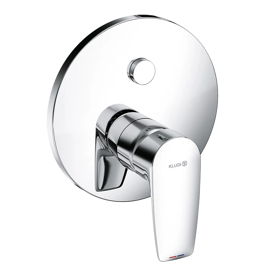 KLUDI Pure&Solid falsík alatti kád/zuhany csaptelep PUSH & SWITCH funkcióval, visszafolyásgátló nélkül