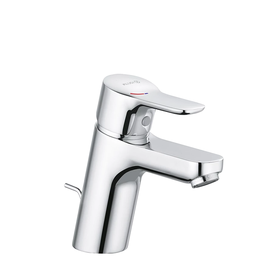 KLUDI Pure&Easy mosdó csaptelep 70, EcoPlus hidegvíz középállású, fém leeresztővel