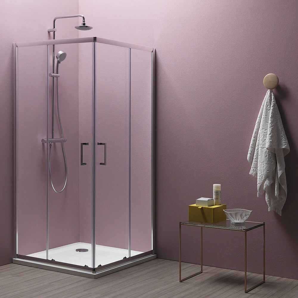 KOLPA SAN ECO QUAT TKK 80/K SILVER ZUHANYKABIN+80/O TRIN ELŐLAPOS TÁLCA+SZIFON